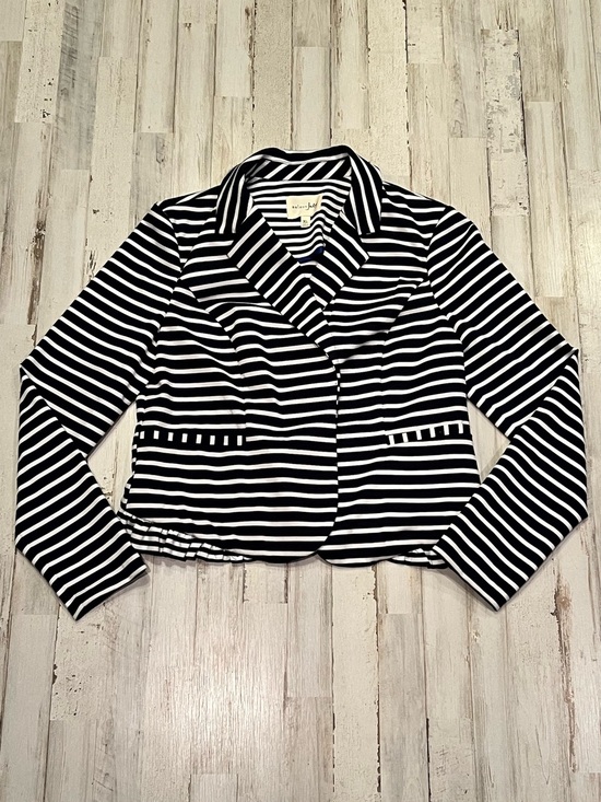Maison Jules Jackets & Blazers - Maison Jules XL Navy Blue White Striped Knit Blazer Jacket
